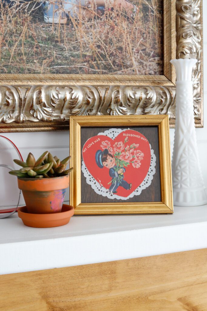 framed vintage valentine