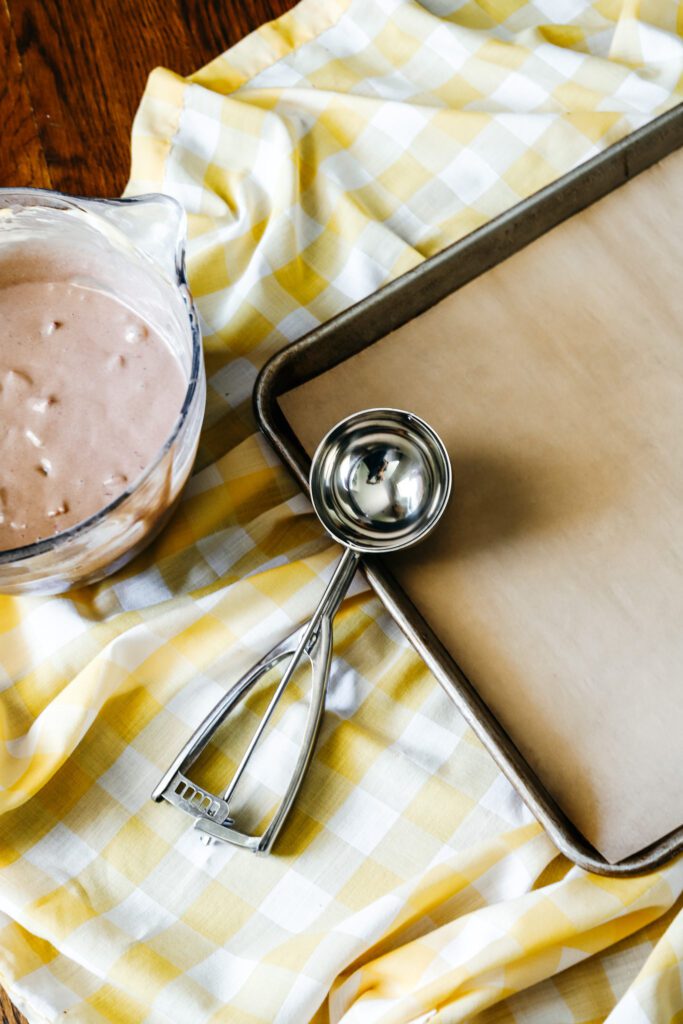 line a baking sheet with parchment paper